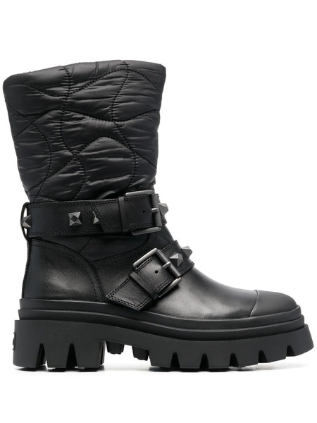  Ash Buckle-detail Faux Leather Boots - Black 