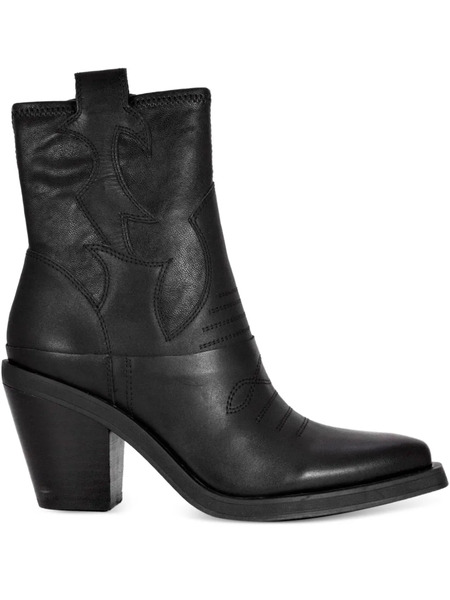  Ash Leather Cowboy Boots - Black 