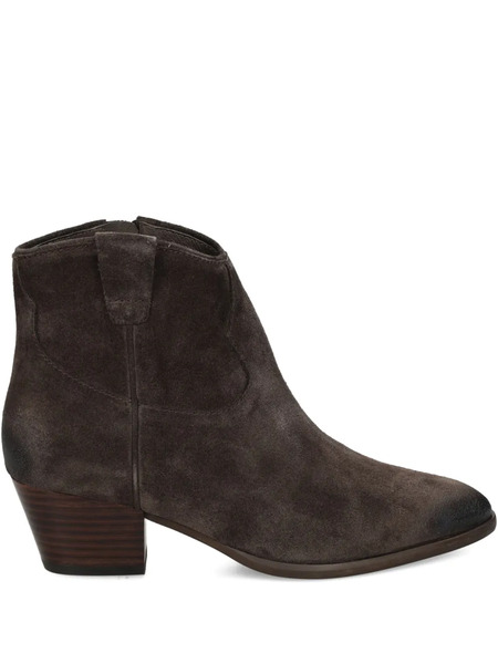  Ash 50mm Fame Suede Zipped Ankle Boots - Brown 