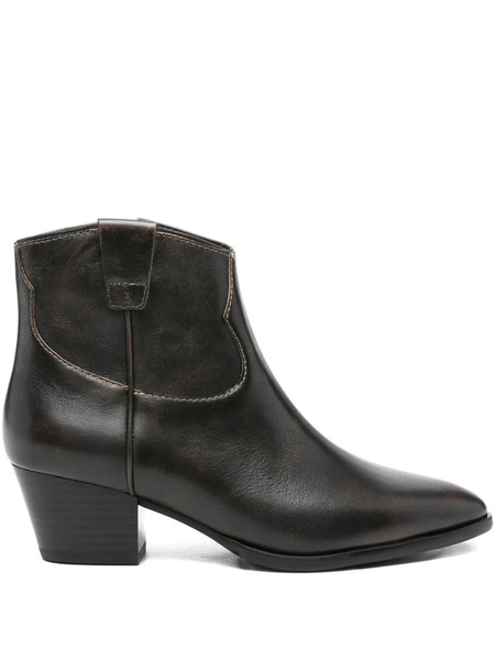  Ash 50mm Leather Zip-detail Boots - Black 