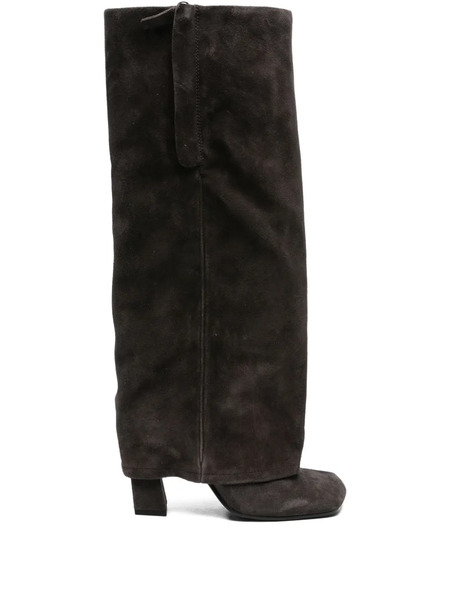  Ash Square-toe Side-zip Suede Boots - Brown 