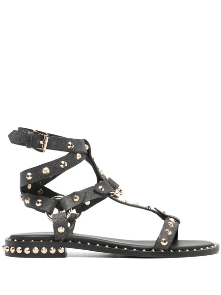  Ash Stud-embellished Leather Sandals - Black 