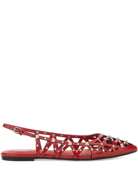  Ash Studd-embellishment Flat Pumps - Red 