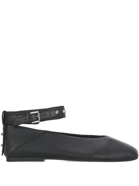  Ash Studded Ankle-strap Ballet Flats - Black 