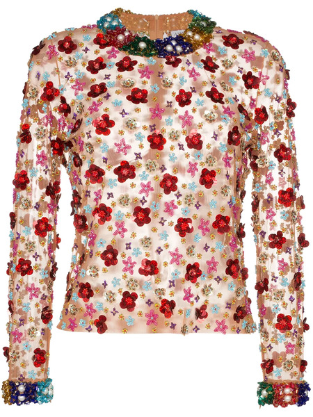  Ashish Beaded Floral Top - Multi 