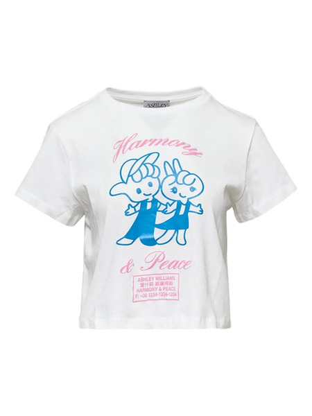  Ashley Williams Harmony & Peace Crop Top - White 