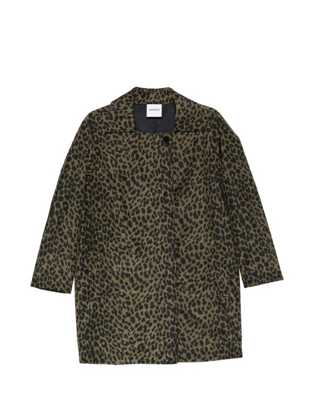 Aspesi Animal-print Overcoat - Green 