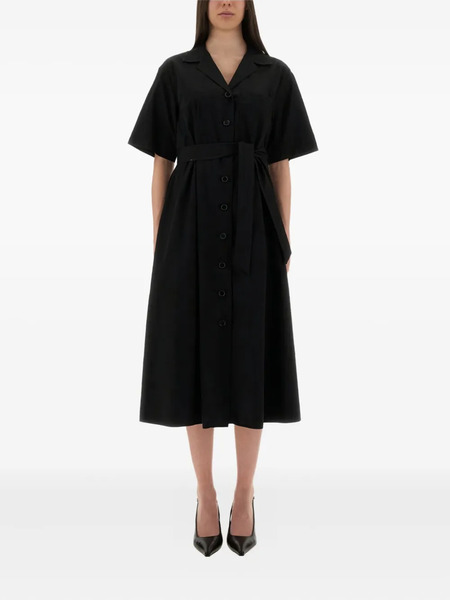  Aspesi Button-fastening Belted Maxi Dress - Black 
