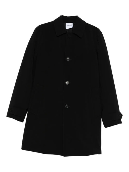  Aspesi Buttoned Single-breasted Coat - Black 
