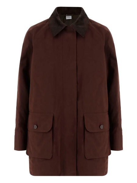  Aspesi Contrast-collar Patch-pocket Coat - Brown 