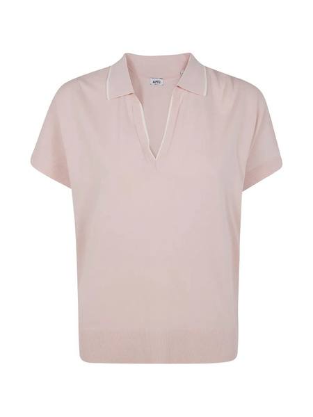  Aspesi Contrast-trim V-neck Top - Pink 