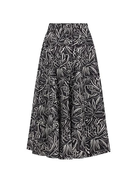  Aspesi Floral-print Midi Skirt - Black 