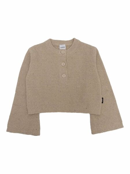  Aspesi Kids Button-fastening Bell-sleeve Sweater - Neutrals 