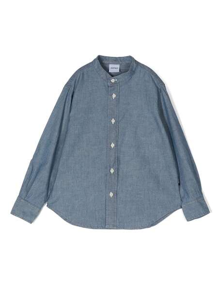  Aspesi Kids Button-up Collarless Shirt - Blue 