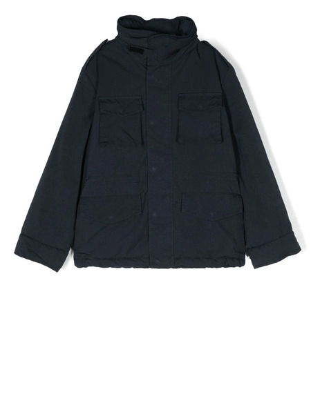  Aspesi Kids Hooded Lightweight Jacket - Blue 
