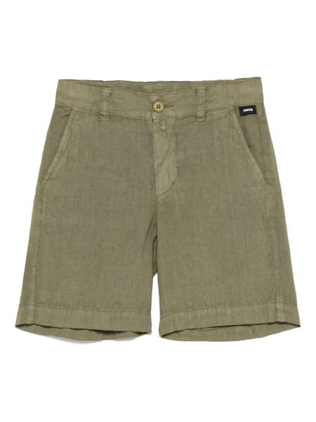  Aspesi Kids Linen Bermuda Shorts - Green 