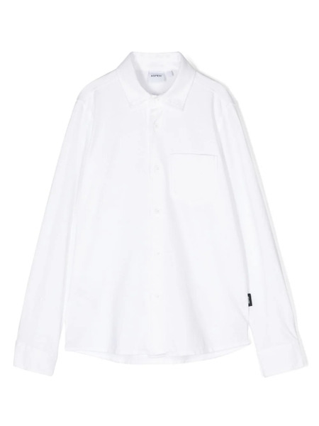  Aspesi Kids Plain Cotton Shirt - White 