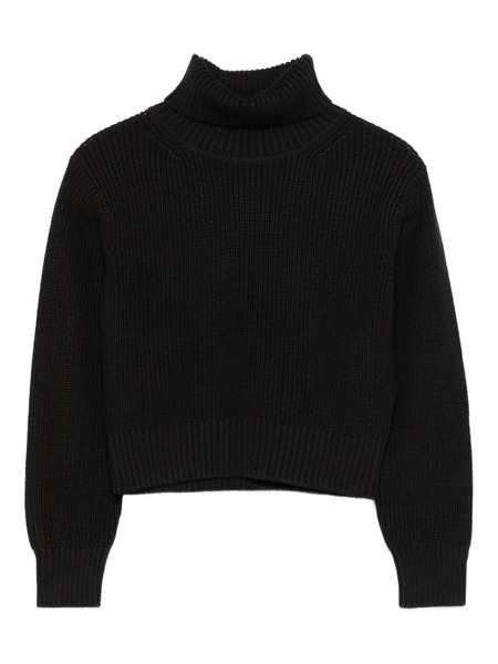  Aspesi Kids Turtleneck Ribbed Sweater - Black 
