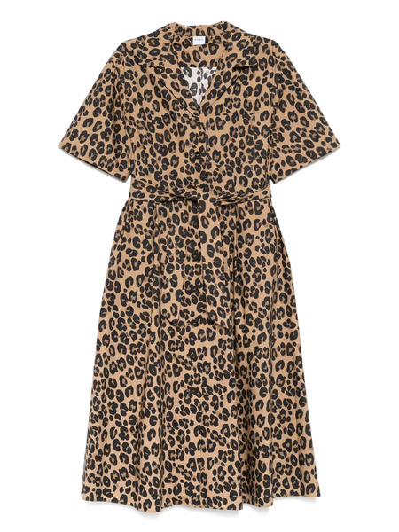  Aspesi Leopard-print Midi Dress - Brown 