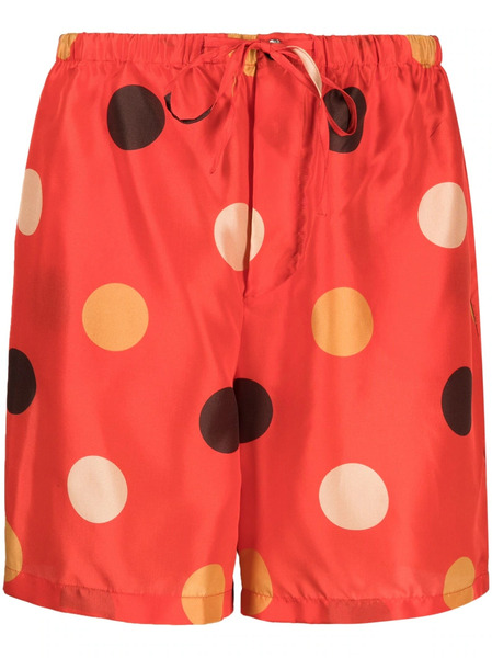  Aspesi Polka-dot Drawstring Shorts - Red 