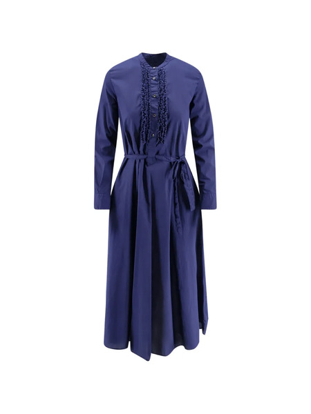  Aspesi Ruffled Tie Dress - Blue 