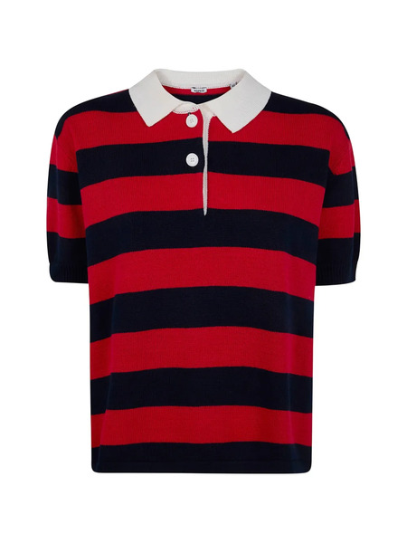  Aspesi Striped Polo Shirt - Red 