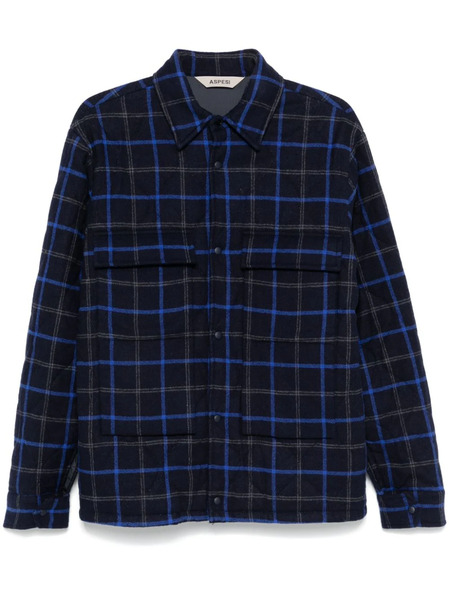  Aspesi Tattersall-check Shirt - Blue 