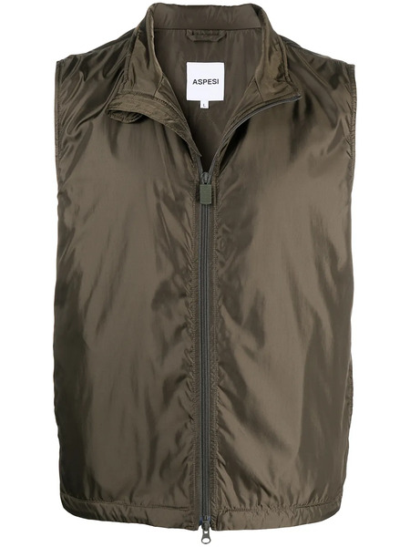  Aspesi Technical Zipped-up Gilet - Green 