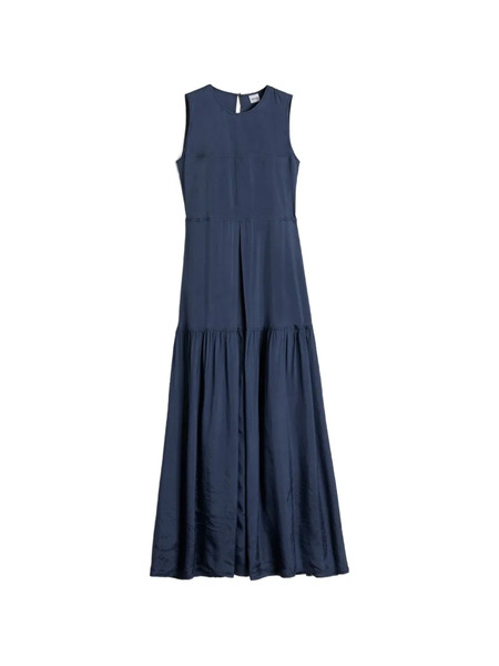  Aspesi Tiered Sleeveless Midi Dress - Blue 