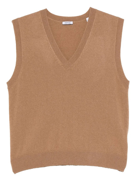  Aspesi V-neck Sleeveless Sweater - Brown 