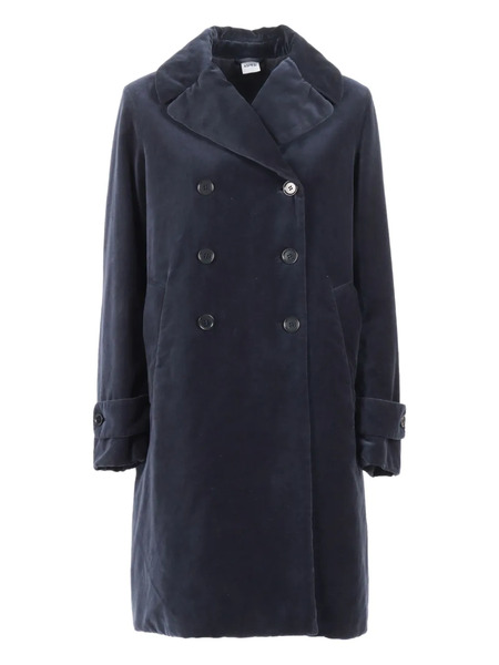  Aspesi Velvet Double-breasted Coat - Blue 