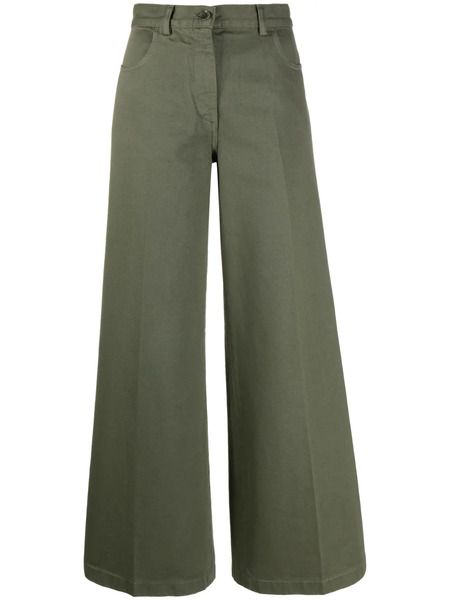  Aspesi Wide-leg High-waisted Trousers - Green 