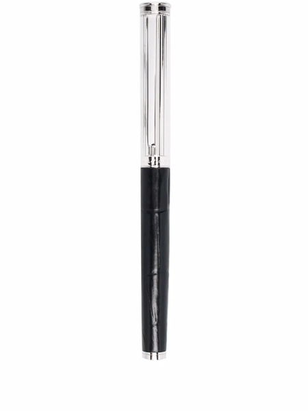  Aspinal Of London Crocodile-effect Rollerball Pen - Black 