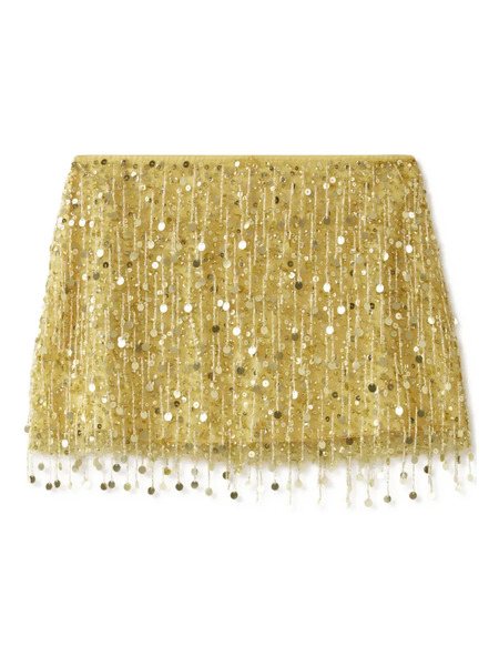 Asta Resort Yasmin Beaded Mini Skirt - Yellow 