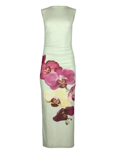  Aston Studio Ariel Floral Midi Dress - Green 