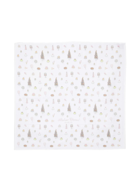  Atelier Choux Cake-print Organic-cotton Blanket - White 