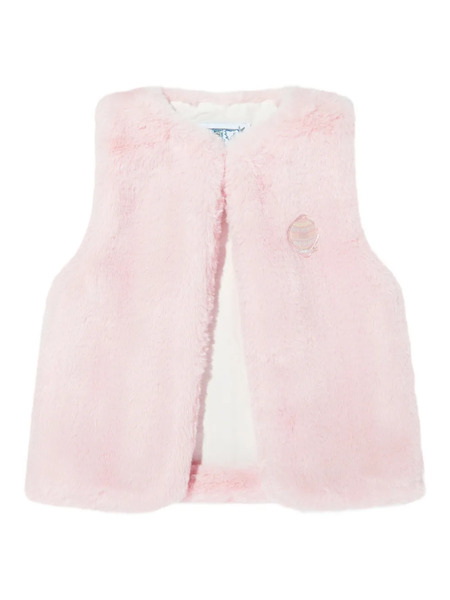 Atelier Choux Faux-fur Balloon-embellishment Gilet - Pink 