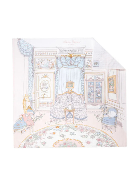  Atelier Choux French Bedroom-print Cotton Blanket - Pink 