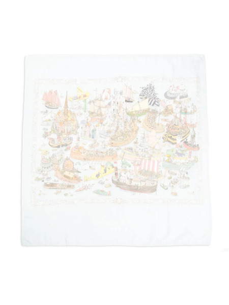  Atelier Choux Graphic-print Blanket - Blue 