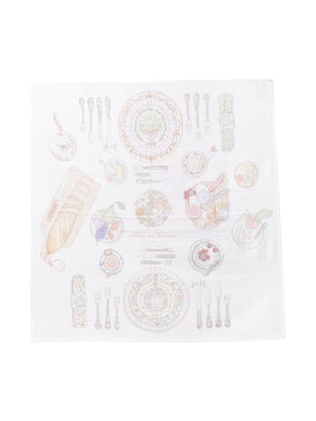  Atelier Choux Graphic-print Blanket - White 