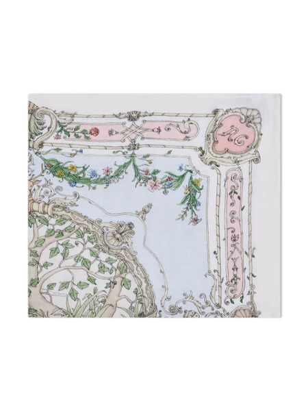  Atelier Choux Illustration-print Organic Cotton Blanket - Pink 