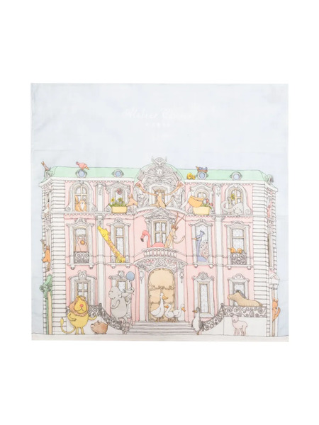  Atelier Choux Monceau Mansion-print Blanket (99cm X 95cm) - Blue 
