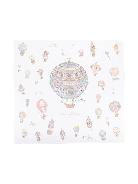  Atelier Choux Patterned Intarsia Knit Blanket - White 