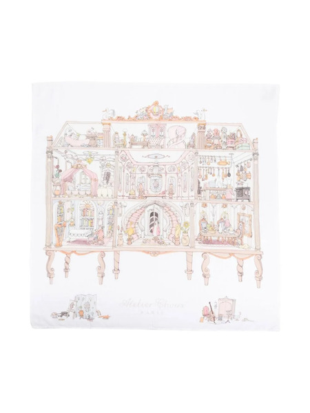  Atelier Choux Patterned Intarsia Knit Blanket - White 