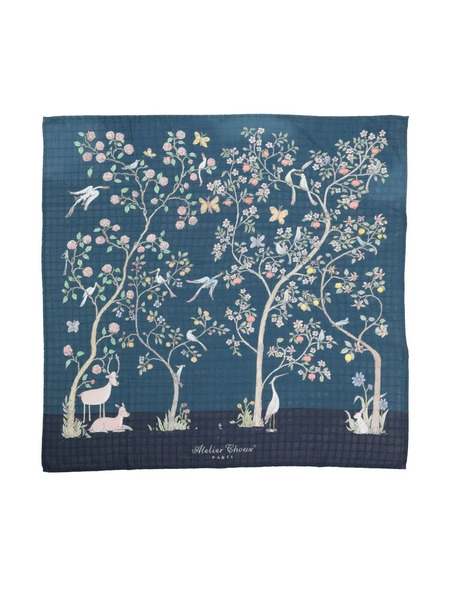  Atelier Choux Printed Cotton Blanket - Blue 