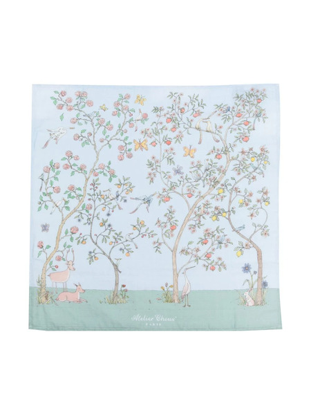  Atelier Choux Printed Cotton Blanket - Blue 