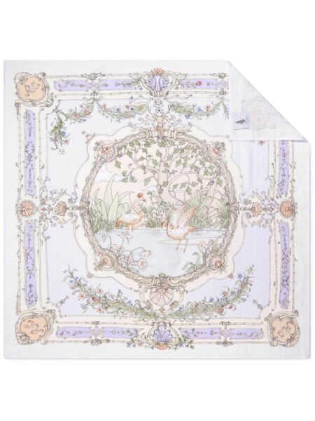  Atelier Choux Tapestry-print Cotton Blanket - White 