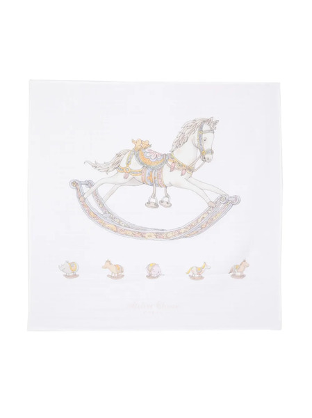  Atelier Choux Toy-print Organic-cotton Blanket - White 