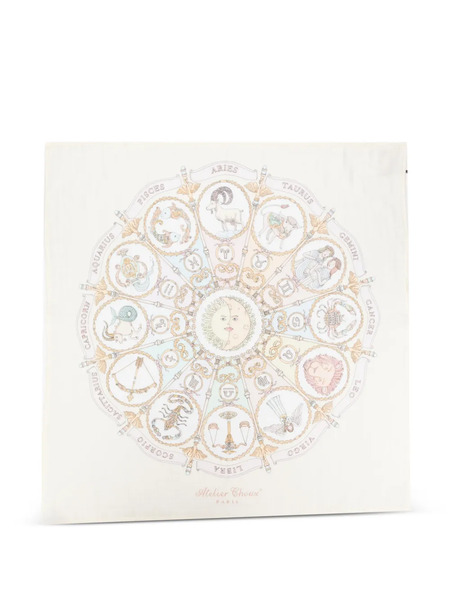  Atelier Choux Zodiac-print Blanket - Neutrals 