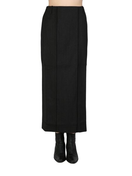  Atelier New York Wool Midi Skirt - Black 